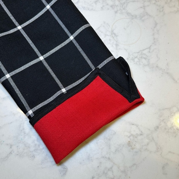 Nina Mclemore Reversible Tattersall Wool Shirt Jacket Black White Red Size Large - Picture 5 of 8